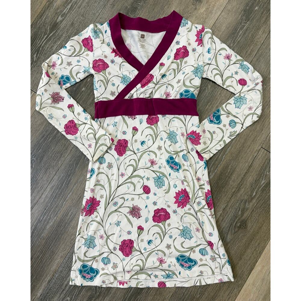 Tea Collection Girls Dress Size 10 Floral Long Sleeve Empire Waist